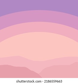 Canyon in Sunset View, Miniaml Flat Background, Pastel Style