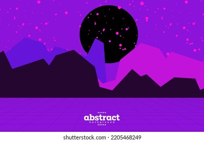 canyon valley with starry night sky and stardust tourism theme background can be use for advertisement brochure template banner website cover product package design presentation vector eps.
