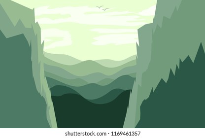 Canyon vector illustration in a minimalist style