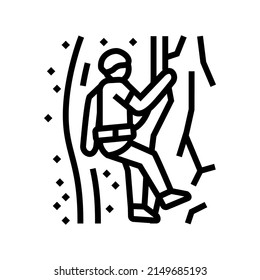 canyoning extreme sport line icon vector. canyoning extreme sport sign. isolated contour symbol black illustration