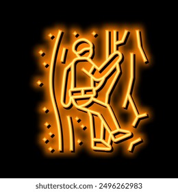 canyoning extreme sport neon light sign vector. canyoning extreme sport illustration