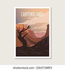 Canyonlands National park poster vector illustration design, dead tree canyon poster design