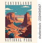 Canyonlands National Park, Utah Poster Vector, Illustration, Poster Art, National Park Vector