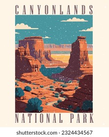 Canyonlands National Park, Utah Poster Vector, Illustration, Poster Art, National Park Vector