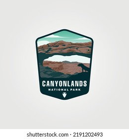 canyonlands vintage vector patch symbol illustration design, us national park sticker print design