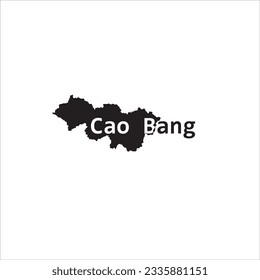 Cao Bang map and black letter design on white background