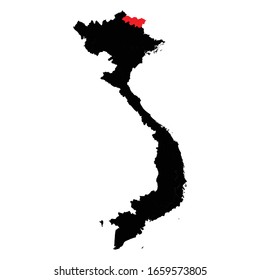 Cao Bang province highlighted on Vietnam map Vector EPS 10