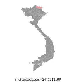 Cao Bang province map, administrative division of Vietnam. Vector illustration.