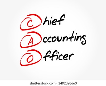 CAO - Chief Accounting Officer acronym, business concept background