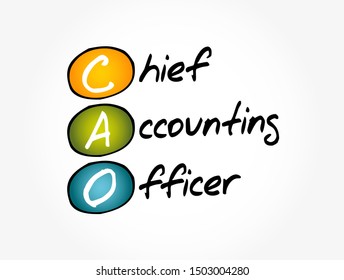 CAO - Chief Accounting Officer acronym, business concept background