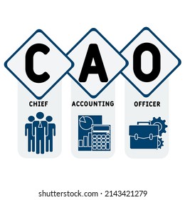 CAO - Chief Accounting Officer acronym. business concept background.  vector illustration concept with keywords and icons. lettering illustration with icons for web banner, flyer, landing pag