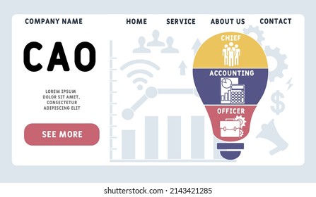 CAO - Chief Accounting Officer acronym. business concept background.  vector illustration concept with keywords and icons. lettering illustration with icons for web banner, flyer, landing pag