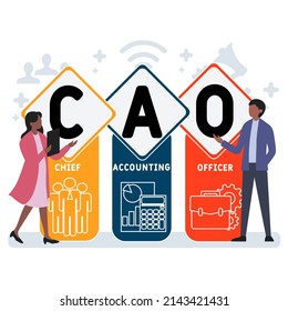 CAO - Chief Accounting Officer acronym. business concept background.  vector illustration concept with keywords and icons. lettering illustration with icons for web banner, flyer, landing pag