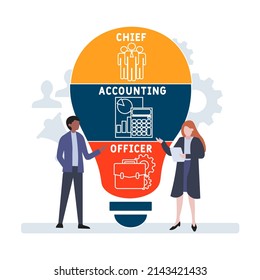 CAO - Chief Accounting Officer acronym. business concept background.  vector illustration concept with keywords and icons. lettering illustration with icons for web banner, flyer, landing pag