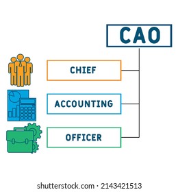 CAO - Chief Accounting Officer acronym. business concept background.  vector illustration concept with keywords and icons. lettering illustration with icons for web banner, flyer, landing pag