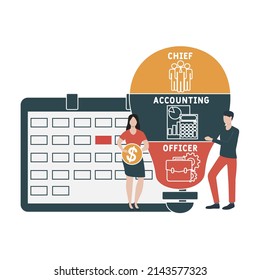 CAO - Chief Accounting Officer acronym. business concept background.  vector illustration concept with keywords and icons. lettering illustration with icons for web banner, flyer, landing pag