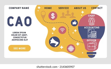 CAO - Chief Accounting Officer acronym. business concept background.  vector illustration concept with keywords and icons. lettering illustration with icons for web banner, flyer, landing pag