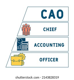 CAO - Chief Accounting Officer acronym. business concept background.  vector illustration concept with keywords and icons. lettering illustration with icons for web banner, flyer, landing pag