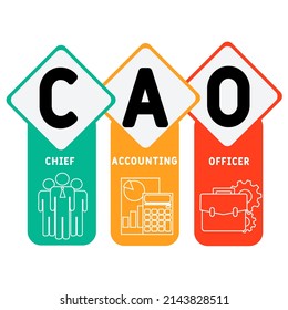 CAO - Chief Accounting Officer acronym. business concept background.  vector illustration concept with keywords and icons. lettering illustration with icons for web banner, flyer, landing pag