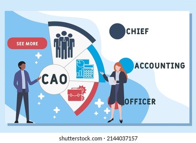 CAO - Chief Accounting Officer acronym. business concept background.  vector illustration concept with keywords and icons. lettering illustration with icons for web banner, flyer, landing pag