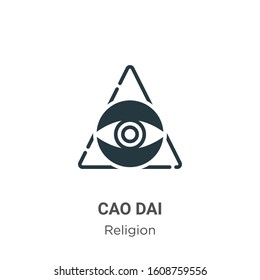 Cao dai glyph icon vector on white background. Flat vector cao dai icon symbol sign from modern religion collection for mobile concept and web apps design.