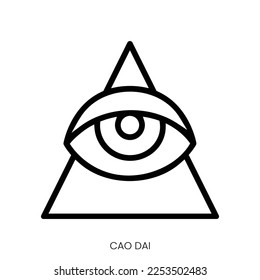 cao dai icon. Line Art Style Design Isolated On White Background