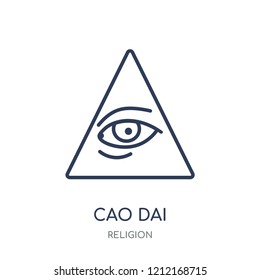 Cao dai icon. Cao dai linear symbol design from Religion collection. Simple outline element vector illustration on white background.