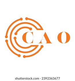 CAO letter design. CAO letter technology logo design on white background. CAO Monogram logo design for entrepreneur and business