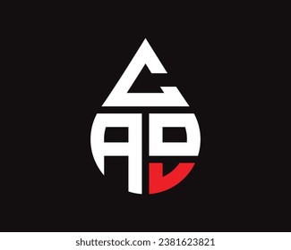 CAO letter water drop shape logo design. CAO drop logo simple design.