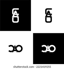 cao lettering initial monogram logo design set