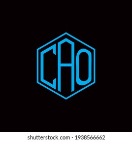 CAO polygon letter icon design on BLACK background.Creative letter CAO - C A O  logo design.
CAO initials Polygon Logo design.
