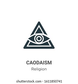 Caodaism glyph icon vector on white background. Flat vector caodaism icon symbol sign from modern religion collection for mobile concept and web apps design.