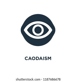 Caodaism icon. Black filled vector illustration. Caodaism symbol on white background. Can be used in web and mobile.