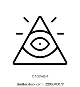 Caodaism Icon. Line Art Style Design Isolated On White Background