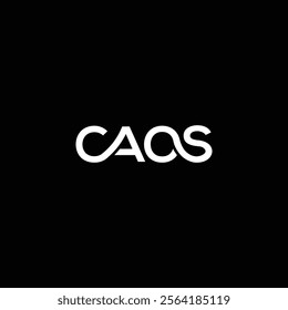 CAOS lettering vector illustration with black background.