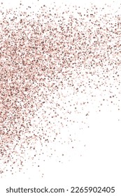 Caotic pink confetti dust scatter texture. Triangle square circle star particles vector. Holiday decor. Uneven grit granules dot confetti. Birthday decoration bright spatter