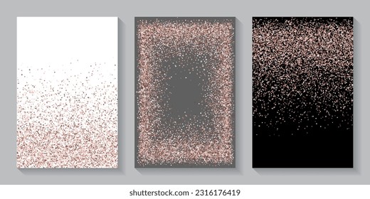 Caotic pink confetti dust scatter pattern. Triangle square circle star granules noise. Banner template. Glittering crumb elements powder confetti. Holiday decoration gleaming splash