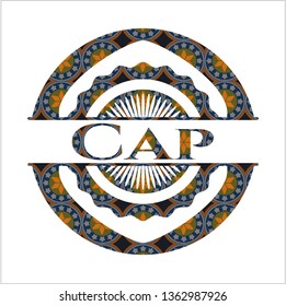 Cap arabesque style emblem. arabic decoration.