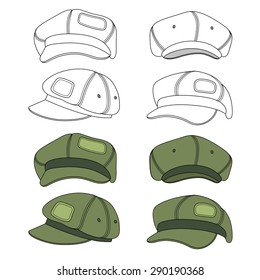 Cap band vector illustration featured front, back, side, top isolated on white. You can change the color or you can add your logo easily.