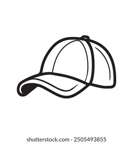 Cap black line icon clothing fashion man shape design.