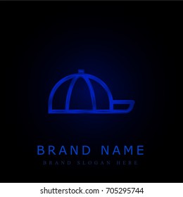 Cap blue chromium metallic logo