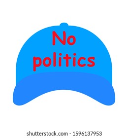 Cap blue no politics on a white background, vector