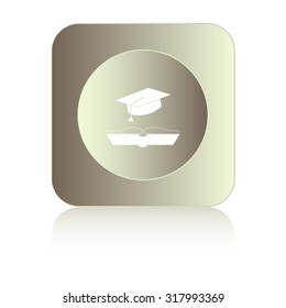 cap and book, education icon
