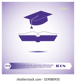 cap and book, education icon