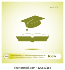 cap and book, education icon