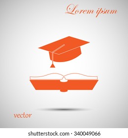 cap and book, education icon