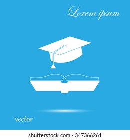 cap and book, education icon