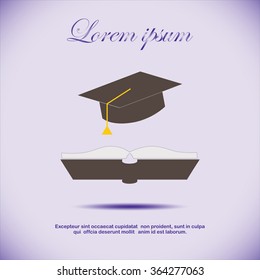 cap and book, education icon