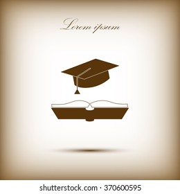 cap and book, education icon