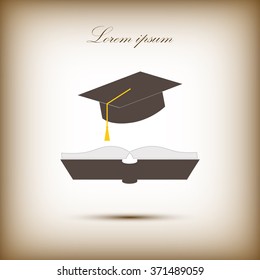 cap and book, education icon